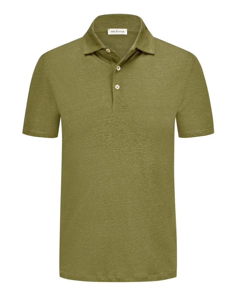 Phil Petter Poloshirt aus Leinen Oliv