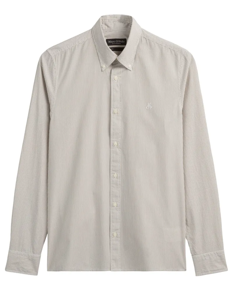 Marc O'Polo Leichtes Streifenhemd aus Baumwolle, Shaped Fit in Beige
