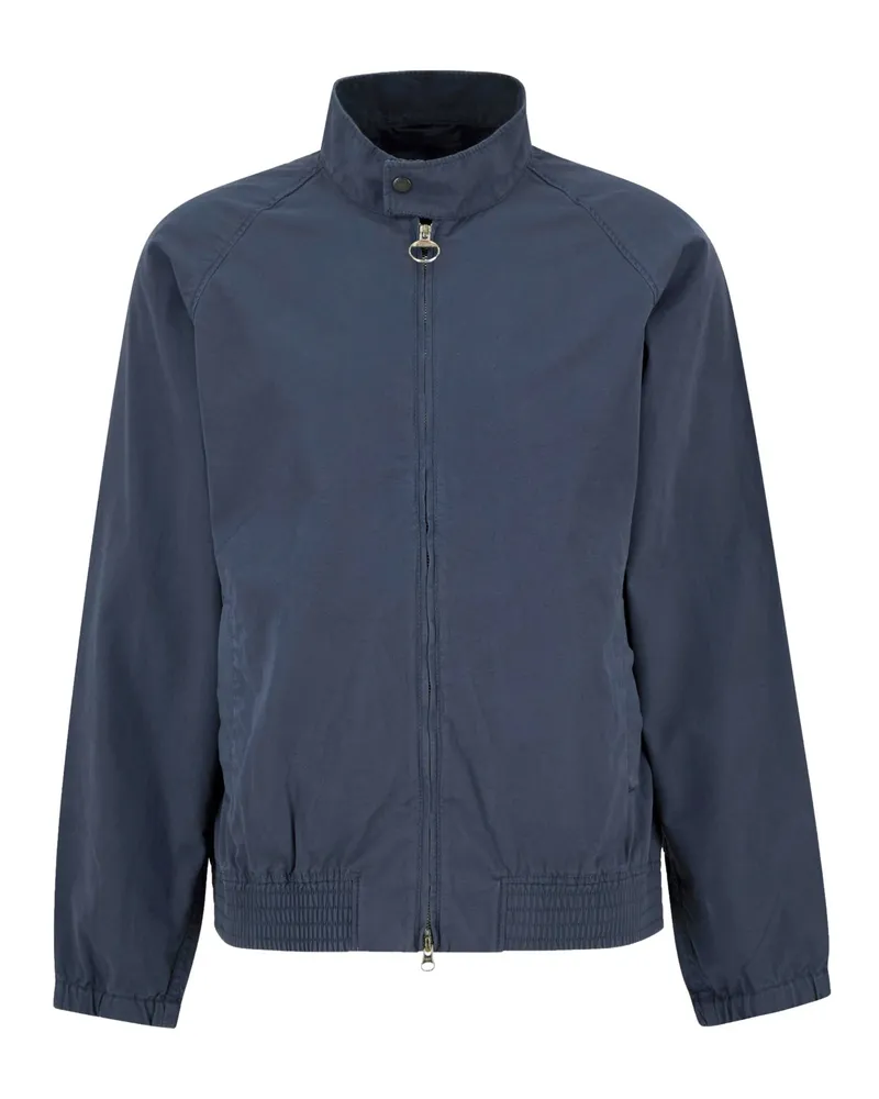 Barbour Causal-Jacke Royston mit Cord-Besatz am Kragen in Marine