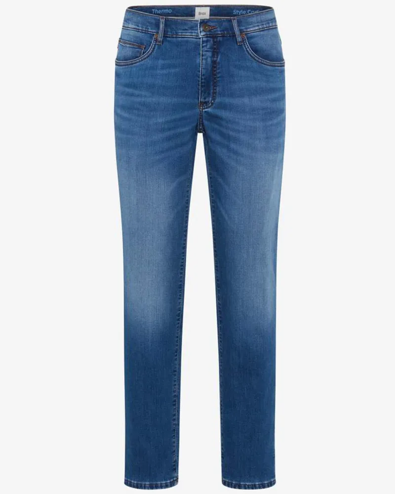 Brax Jeans Cadiz TT mit Stretch und Thermofutter, Straight Fit in Graublau