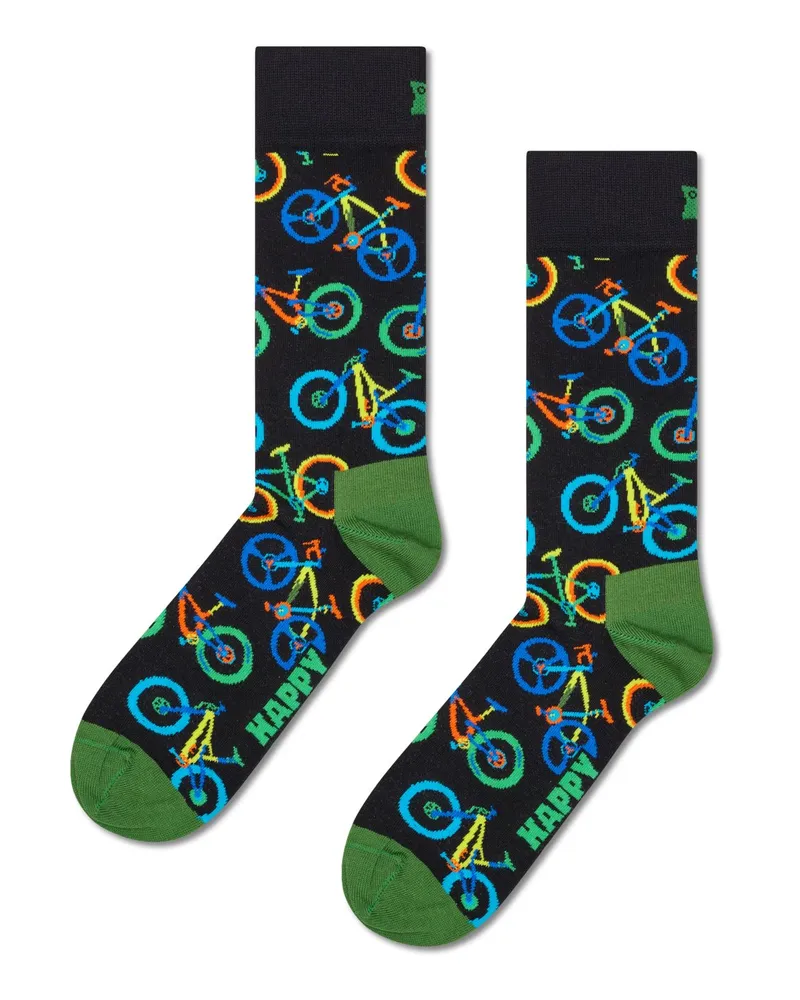 Happy Socks Socken mit Mountain Bike-Motiven in Schwarz