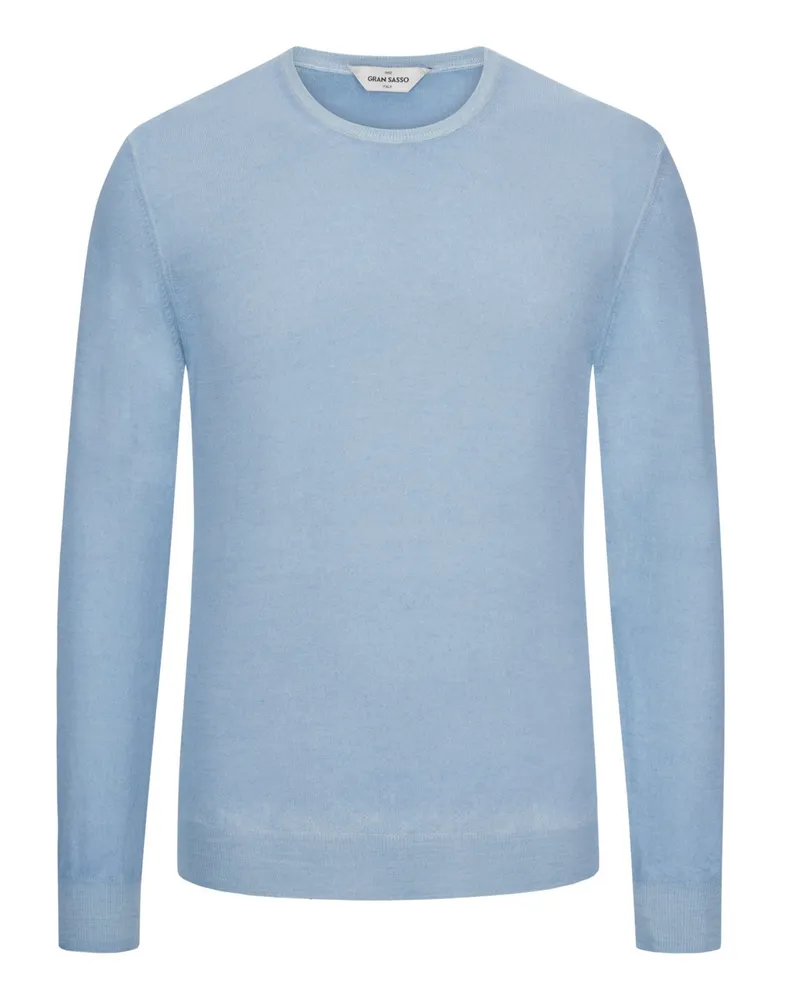 Gran Sasso Leichter Pullover aus Merinowolle in Vintage-Look in Hellblau