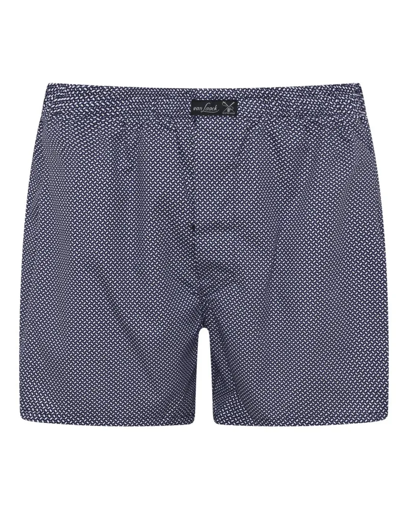 van Laack Gemusterte Boxershorts aus Baumwolle in Marine