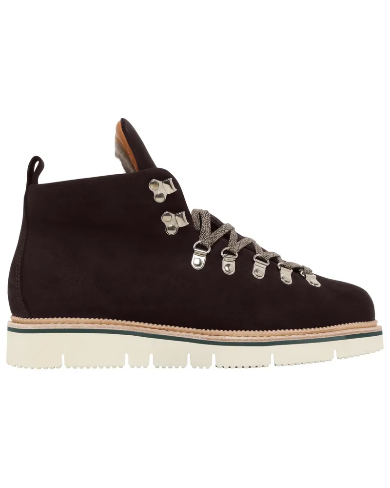 Tom Rusborg Robuste Schnürstiefel aus Leder mit rutschfester profilsohle in Lila