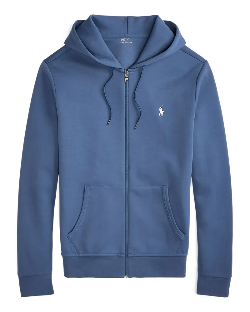 Ralph Lauren Sweatjacke mit Kapuze mit kleiner Poloreiter-Stickerei in Hellblau
