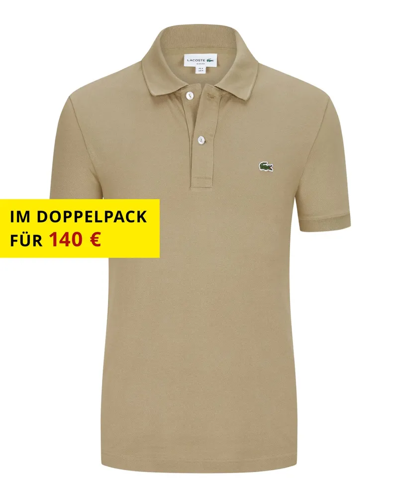 Lacoste Piqué-Poloshirt Slim Fit PH4012, mit kleiner Krokodil-Stickerei in Beige