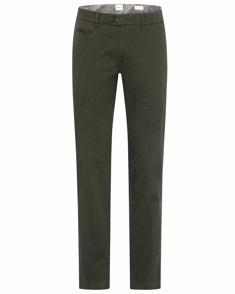 Brax Glatte Chino Everest mit Lyocell-Anteil, Regular Fit in Oliv
