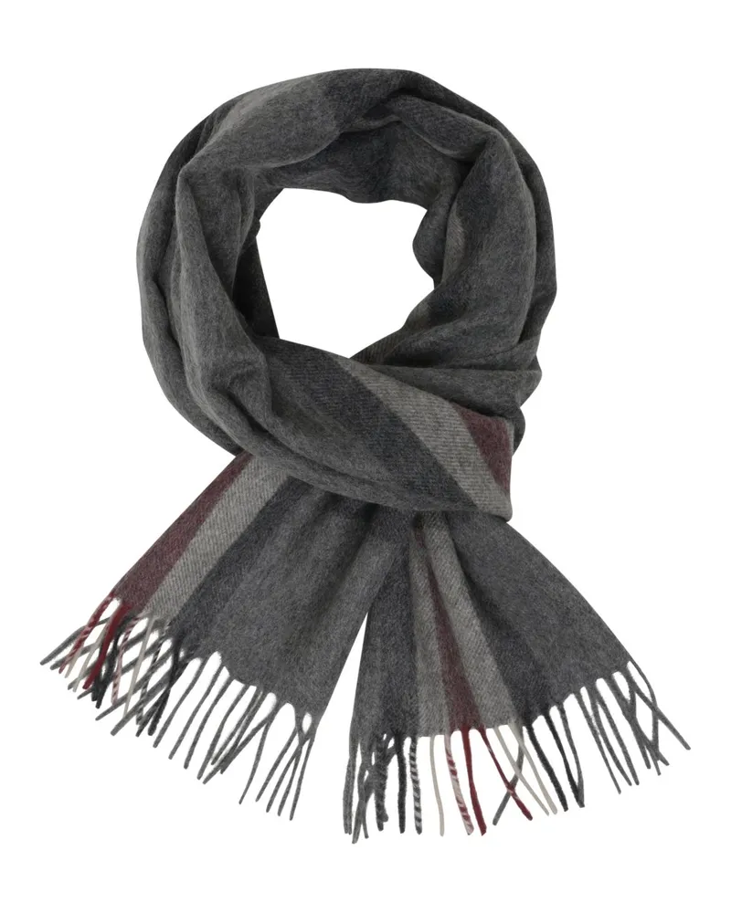 Tom Rusborg Kaschmirschal mit Karomuster in Grau