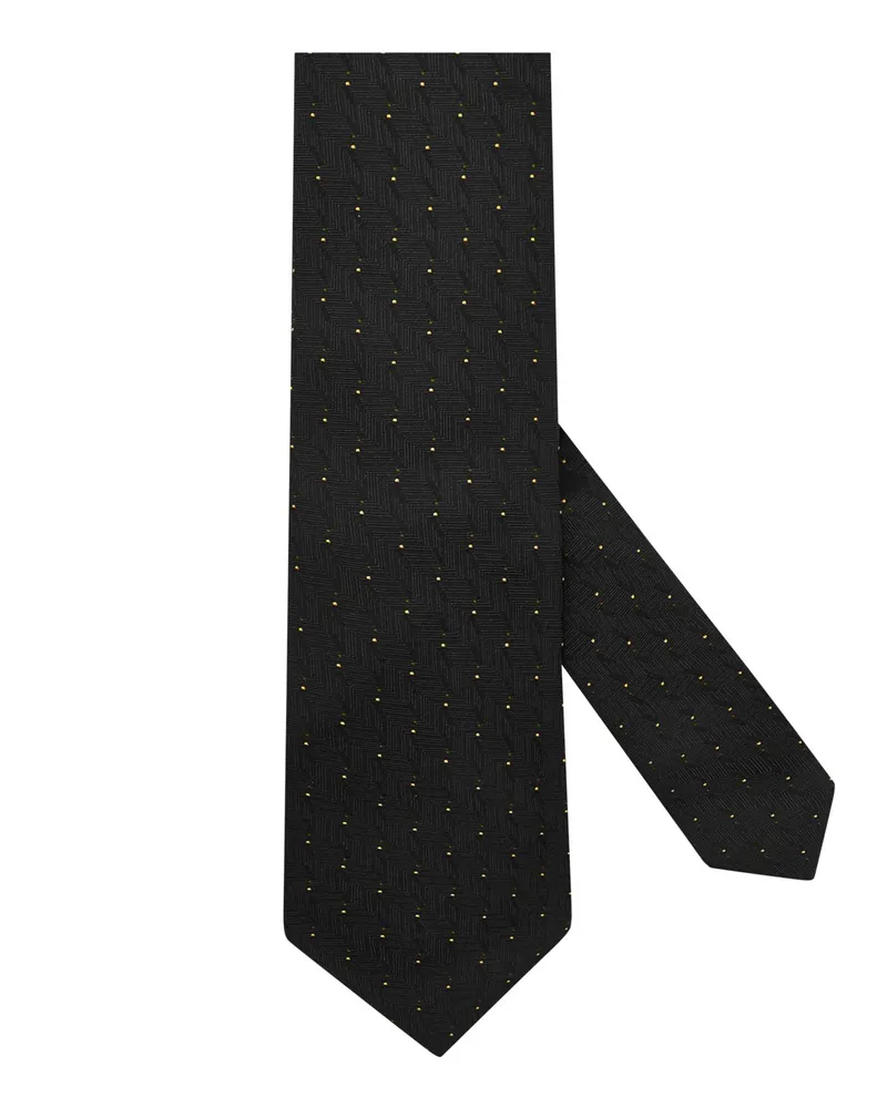 Emporio Armani Gemusterte Seidenkrawatte in Schwarz