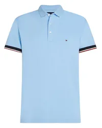 Tommy Hilfiger Softes Poloshirt in Jersey-Qualität mit Streifenakzenten Hellblau