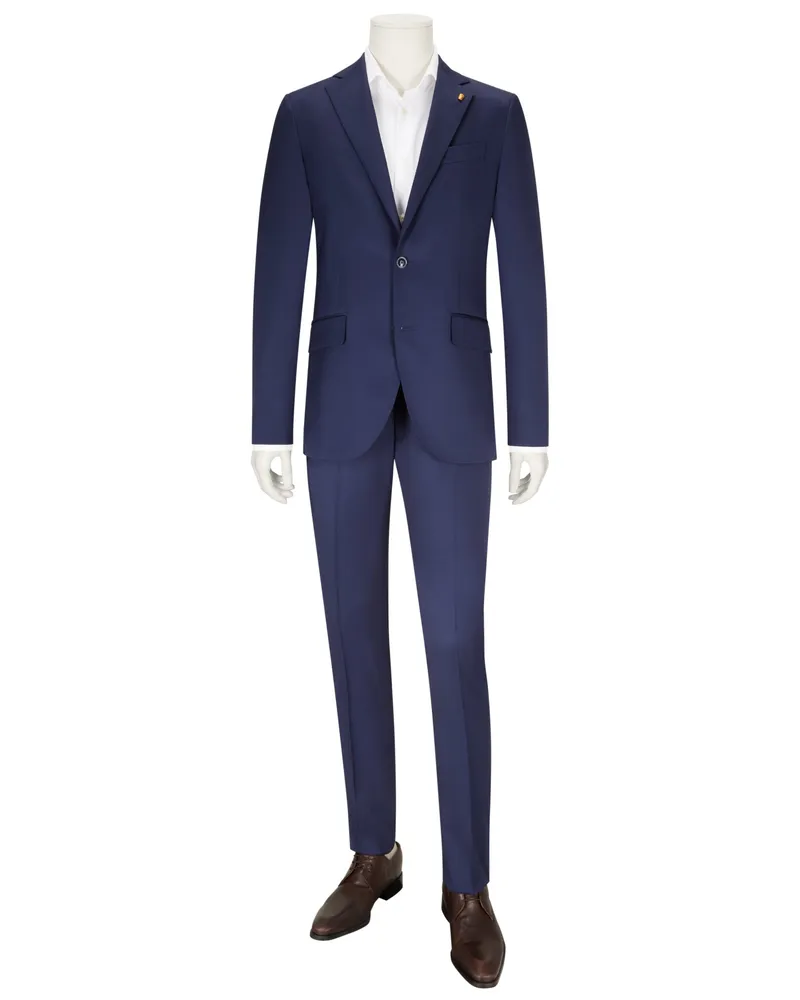Sartoria Latorre Einreihiger Anzug aus Schurwolle mit fallendem Revers in Königsblau