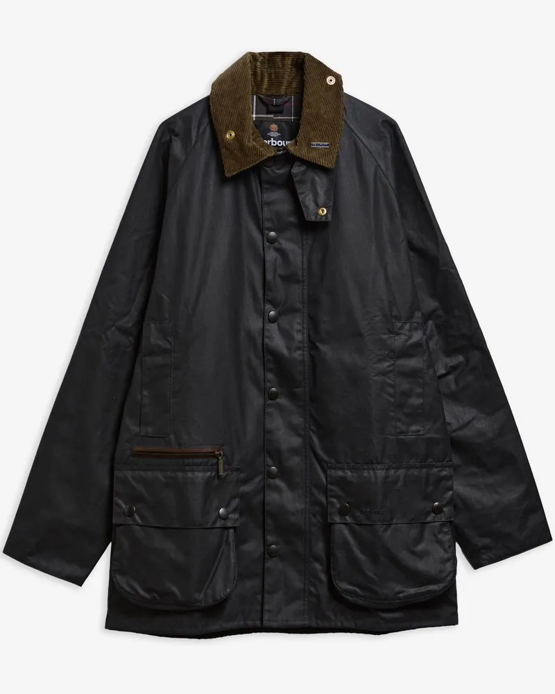 Barbour Wachsjacke Icons Beaufort mit Cordkragen in Marine
