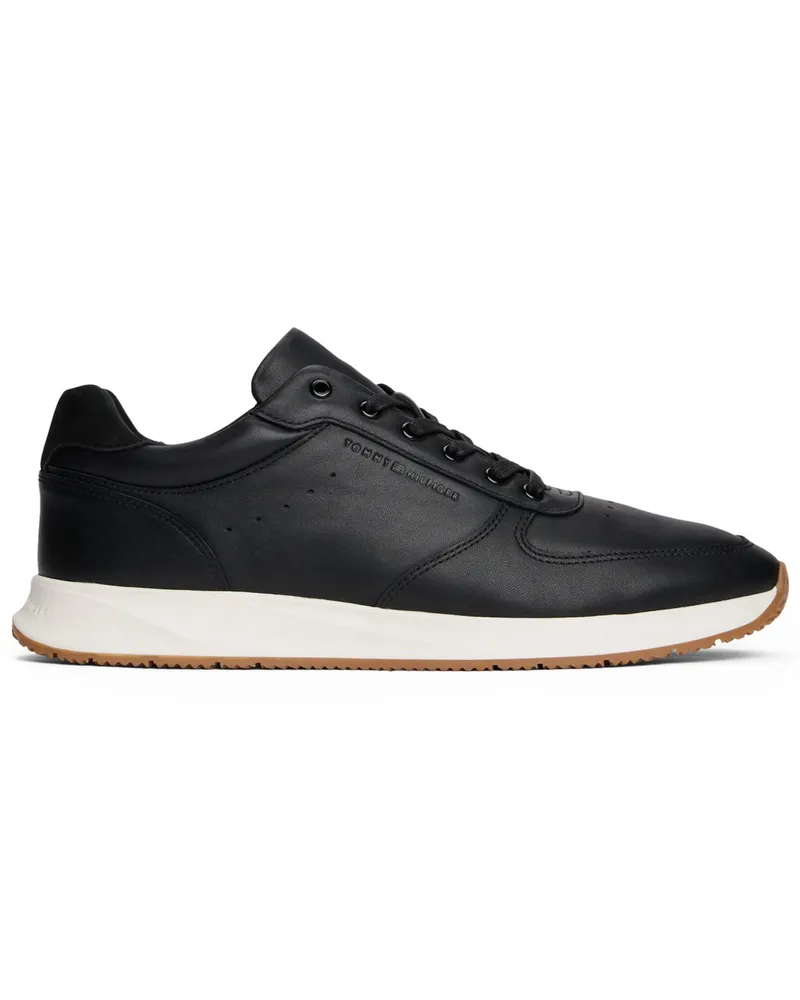 Tommy Hilfiger Sneaker aus Glattleder mit rutschhemmender Sohle in Schwarz