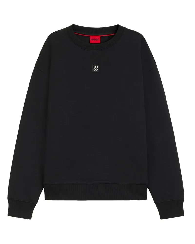 HUGO BOSS Softes Sweatshirt mit Logo-Aufnäher auf der Brust in Schwarz