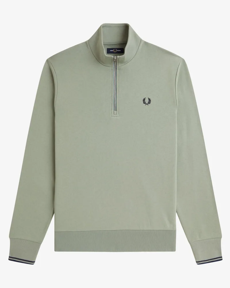 Fred Perry Sweat-Troyer mit Logo-Aufnäher in Hellgrün