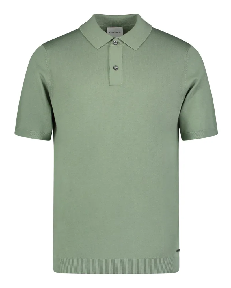 Roy Robson Leichtes Glattstrick-Poloshirt aus einem Baumwoll-Mix, Regular Fit in Grün