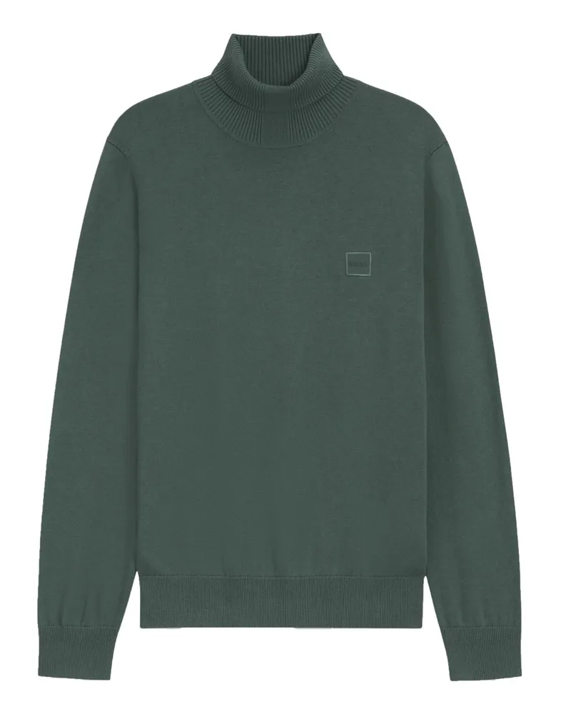 HUGO BOSS Leichter Rollkragenpullover mit Kaschmiranteil in Oliv