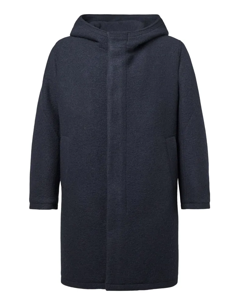 Drykorn Wattierter Wollmantel Naukano mit Kapuze und Zip, Regular in Marine