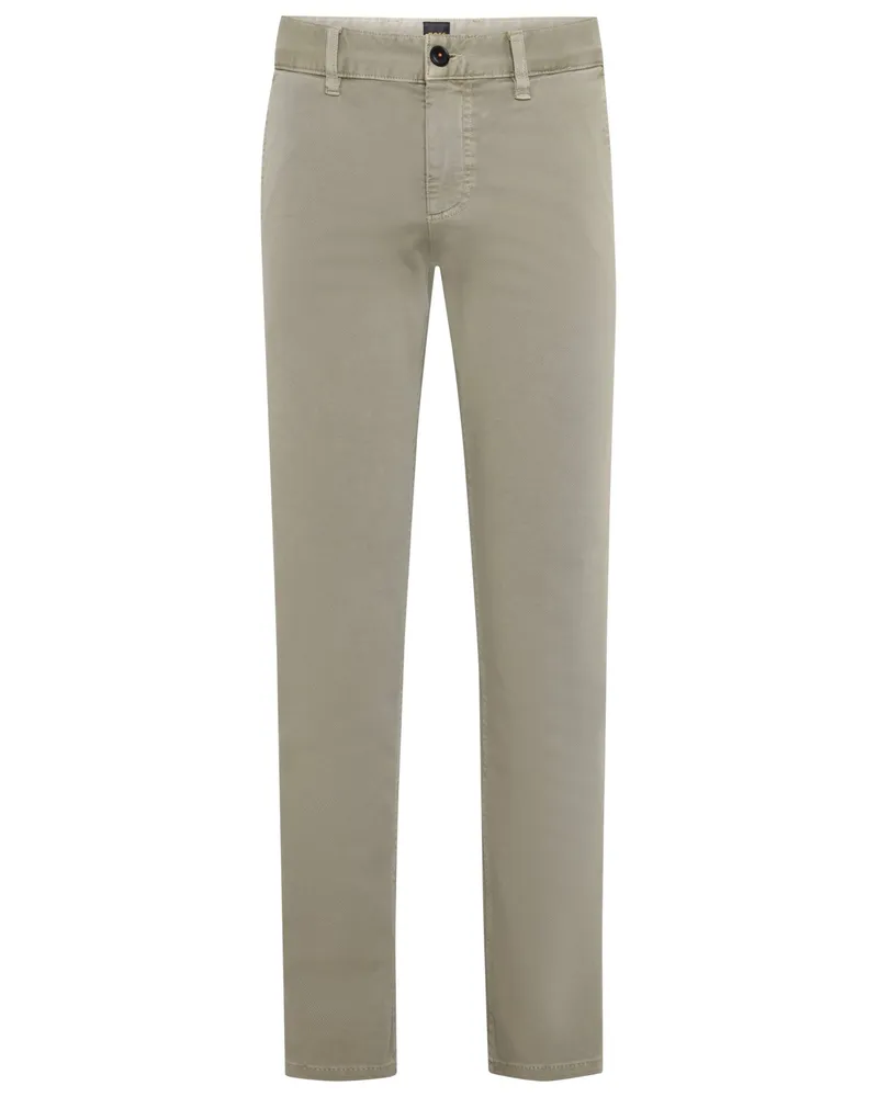 HUGO BOSS Glatte Chino aus elastischem Baumwoll-Mix, Tapered Fit in Kreide