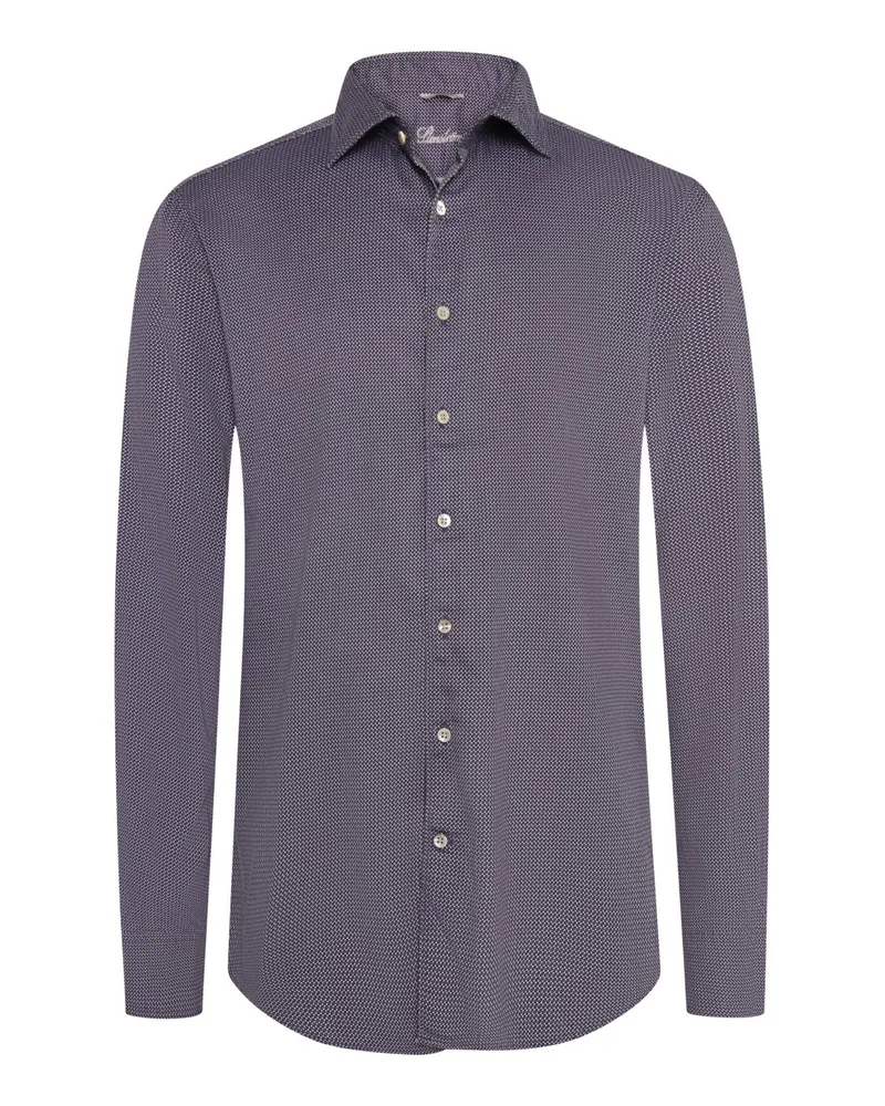 Stenströms Hemd aus Twofold Super Cotton mit Kleinmuster, Regular in Lila