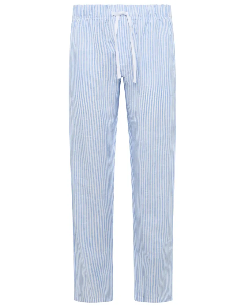 Novila Leichte Pyjamahose Fabian aus einem Leinen-Baumwoll-Mix in Hellblau