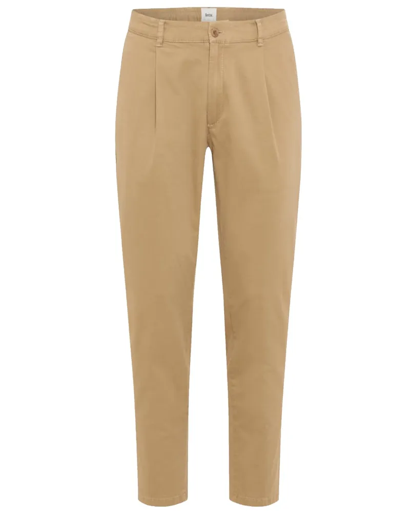 Brax Chino Tino mit Stretch und Bundfalte, Relaxed Tapered Fit in Sand