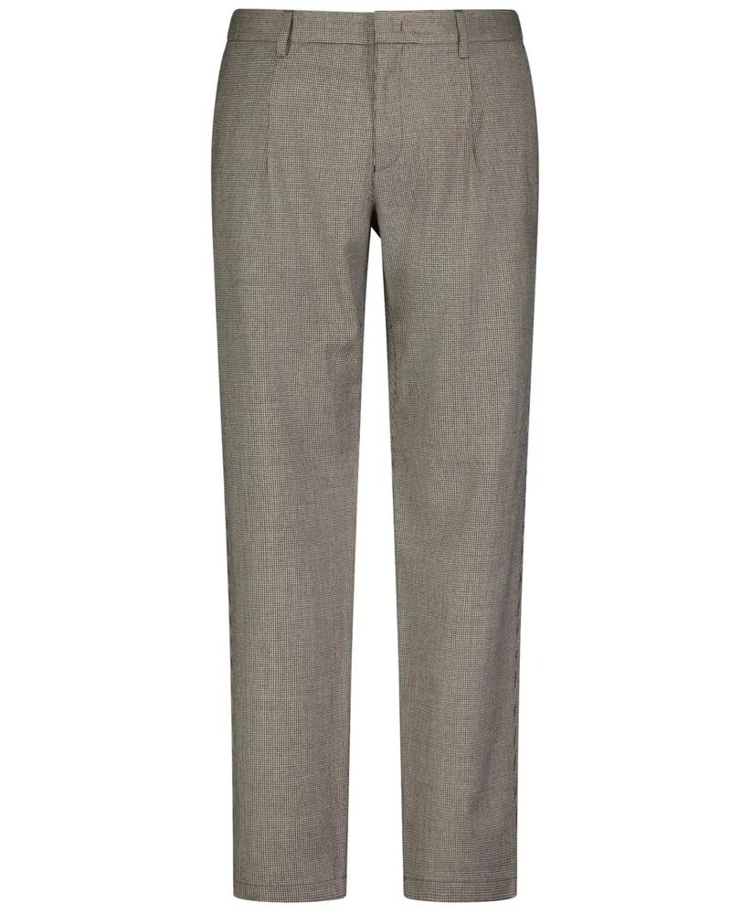 Roy Robson Anzughose aus Schurwolle und Stretch mit Pepita-Muster, Slim Fit in Beige
