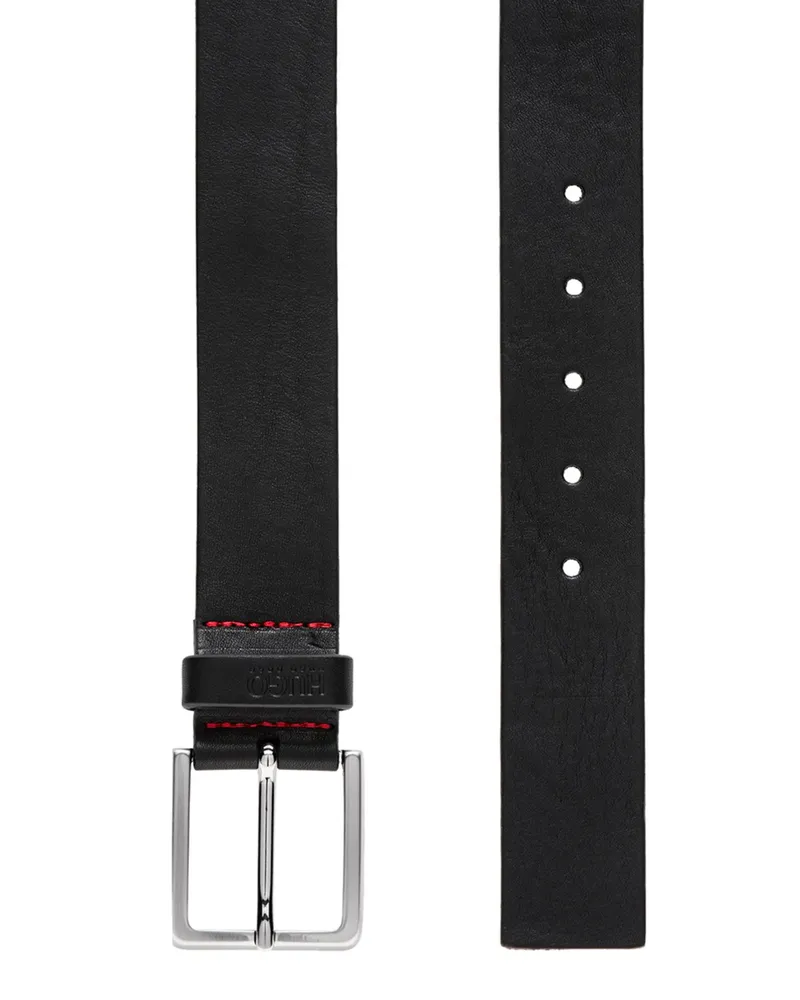 HUGO BOSS Casual Gürtel mit geradem Abschluss in Schwarz