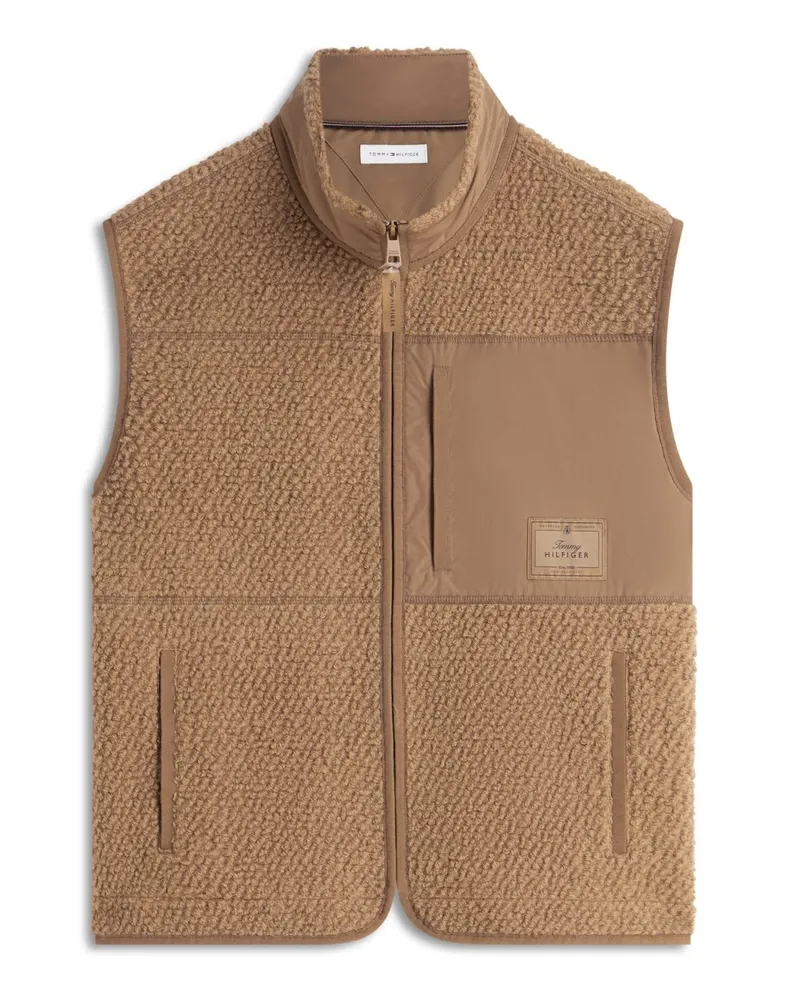 Tommy Hilfiger Teddyfell-Weste aus einem soften Woll-Mix in Cognac