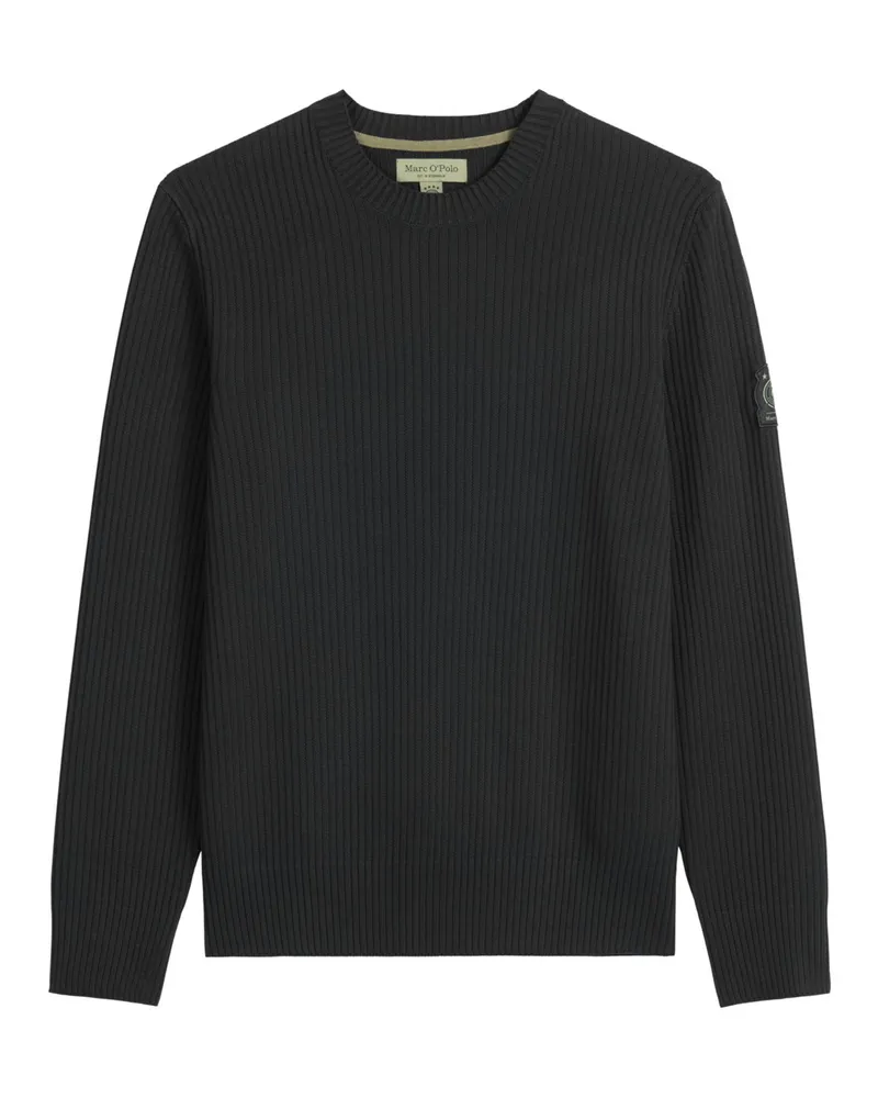 Marc O'Polo Pullover in Baumwoll-Rippstrick, DFB Travel Collection in Marine