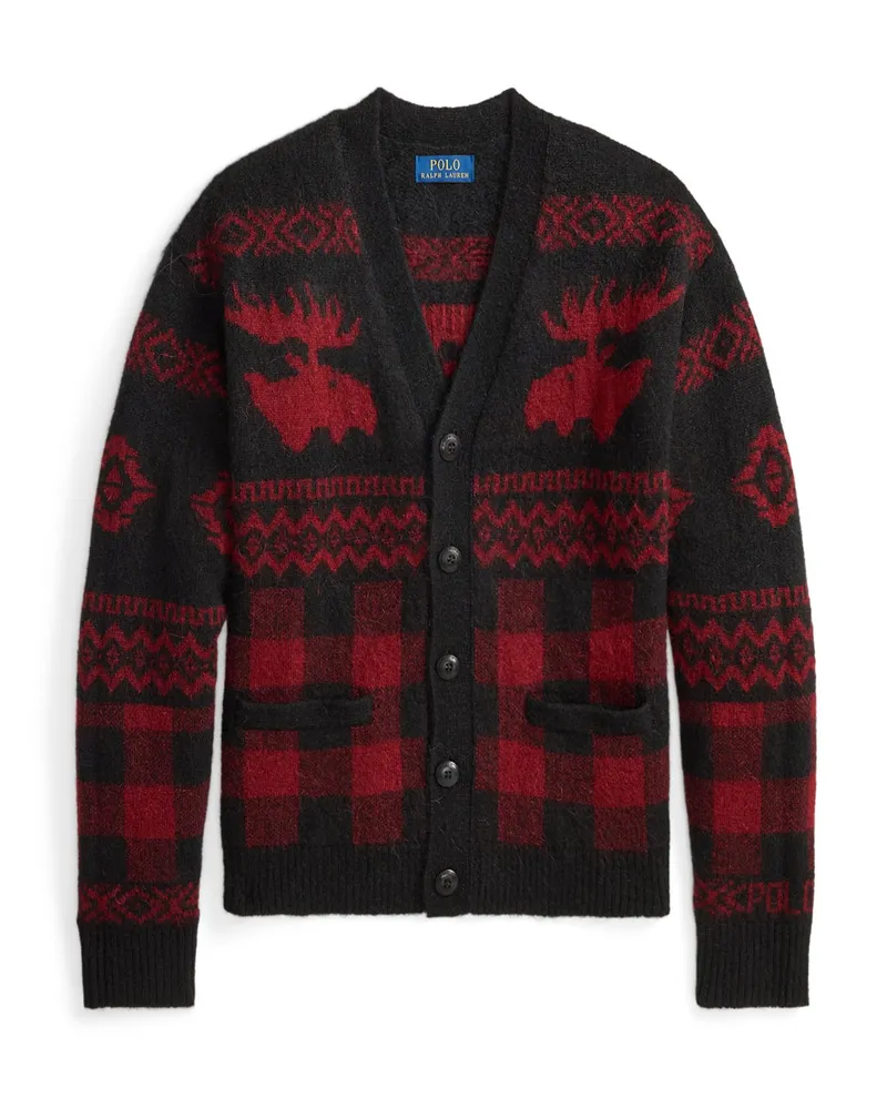 Ralph Lauren Strickjacke mit Wolle und Alpaka in Rot