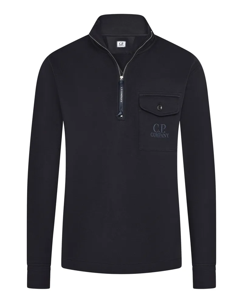 C.P. Company Sweat-Troyer mit Brusttasche und Logo-Patch in Marine