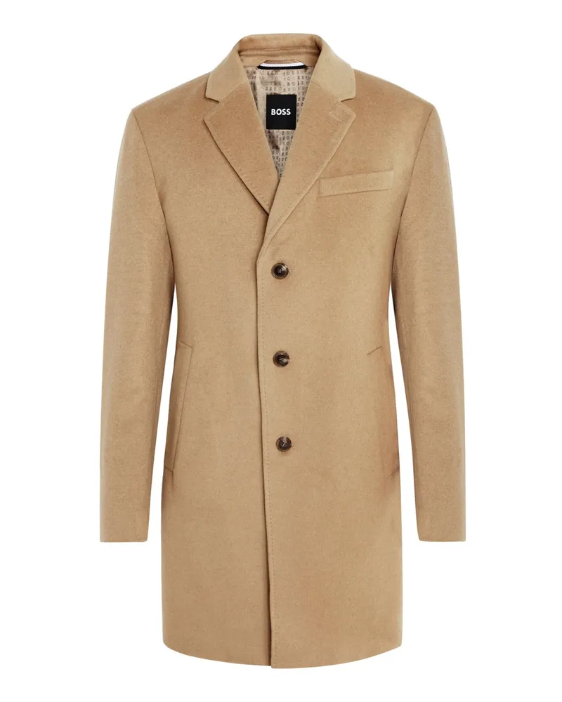 HUGO BOSS Kurzmantel aus einem Wolle-Kaschmir-Mix in Beige