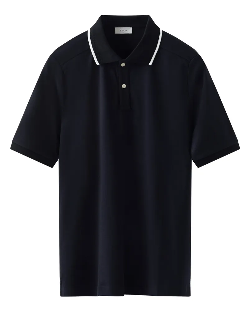 Eton Softes Feinstrick-Poloshirt aus Supima-Baumwolle, Medium in Marine