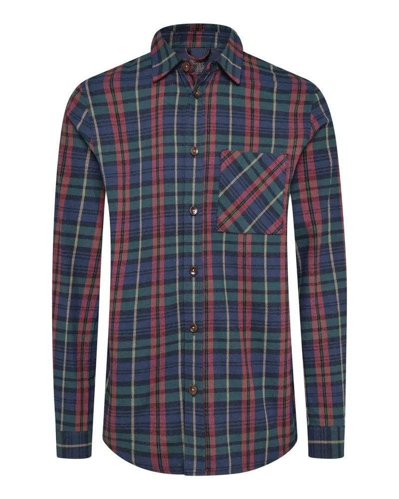 Mos Mosh Overshirt David mit Karomuster und Brusttasche, Regular Fit in Bordeaux