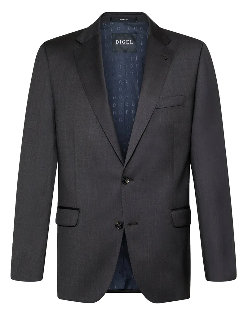 Digel Einreihiges Sakko Duncan aus einem Woll-Stretch-Oberstoff, Modern Fit in Dunkelbraun