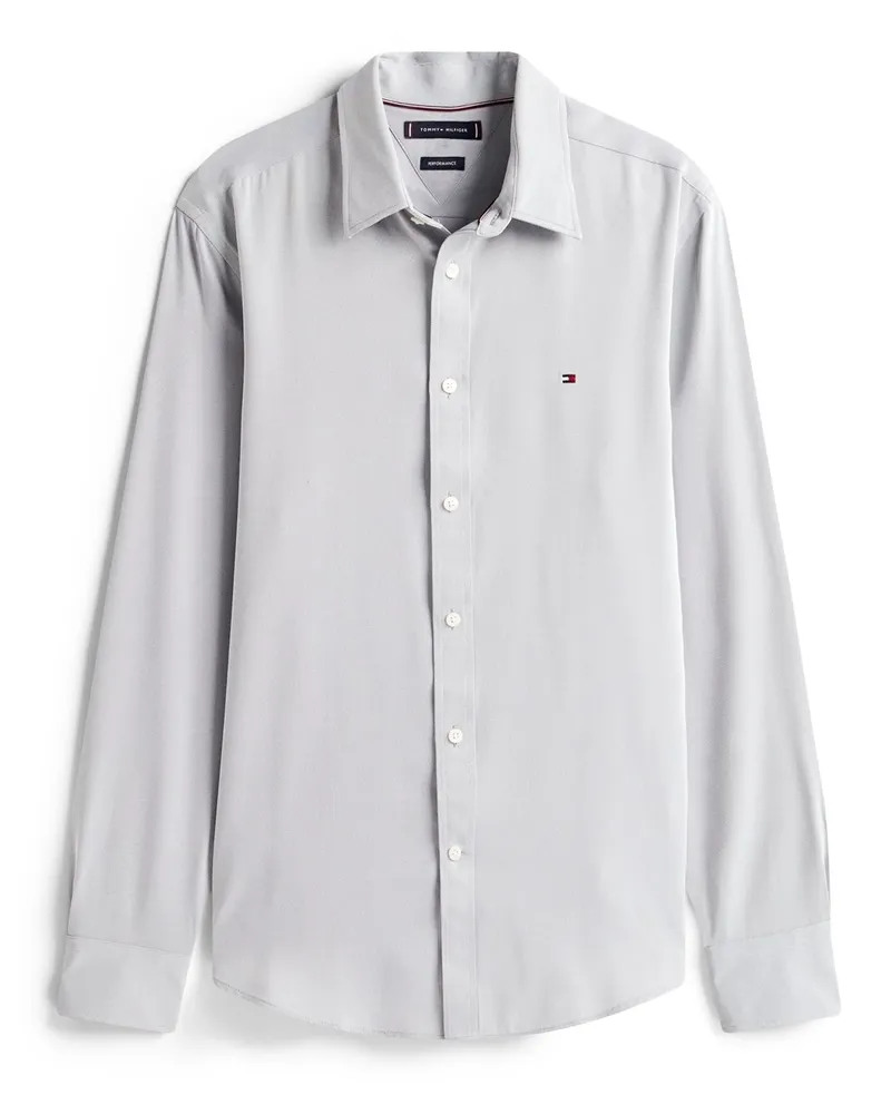 Tommy Hilfiger Performance-Hemd mit kleiner Logo-Stickerei, Slim Fit in Marine