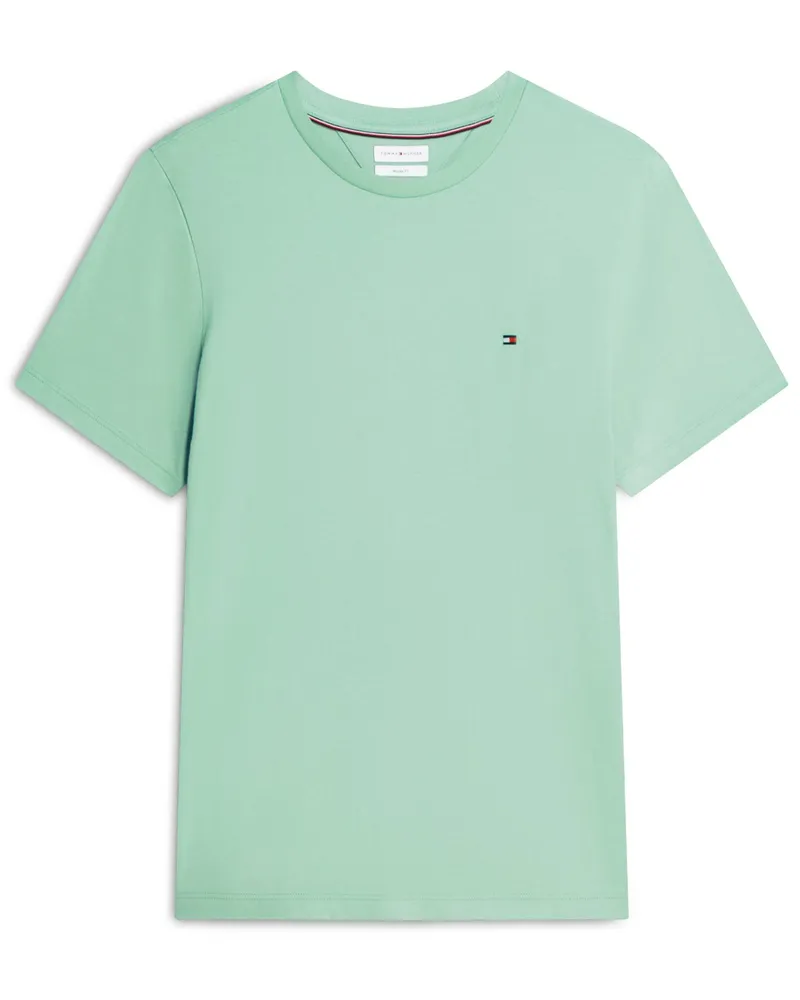 Tommy Hilfiger Softes T-Shirt mit kleiner Logo-Stickerei, Regular Fit in Mint