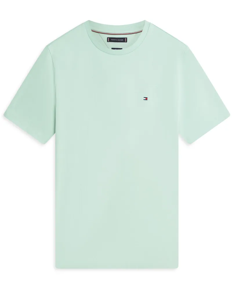 Tommy Hilfiger Softes T-Shirt mit kleiner Logo-Stickerei, Regular Fit in Mint