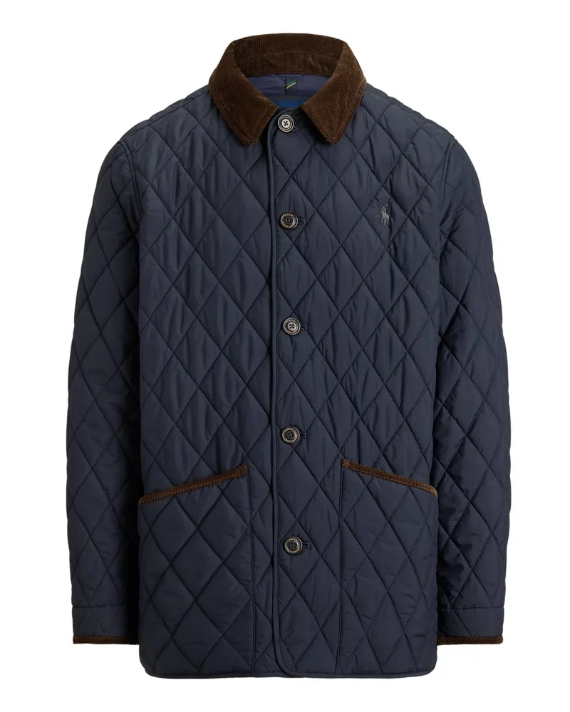 Ralph Lauren Steppjacke aus recyceltem Material mit Cord-Details in Marine
