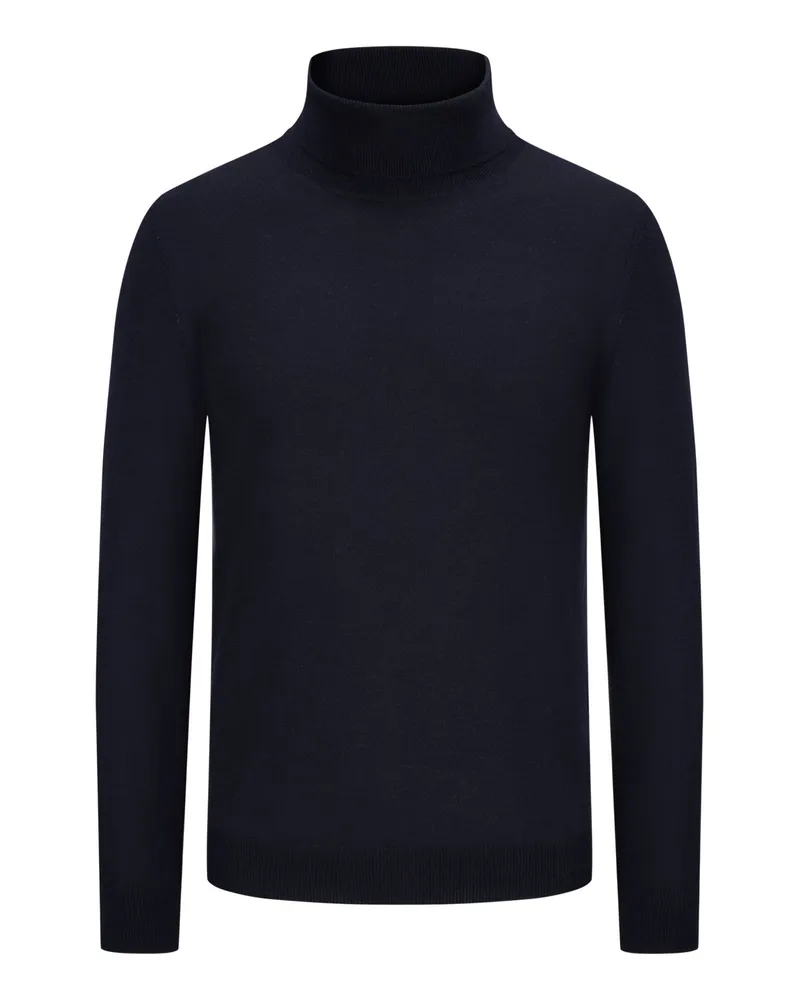 Gran Sasso Rollkragenpullover aus extrafeiner Merinowolle in Marine