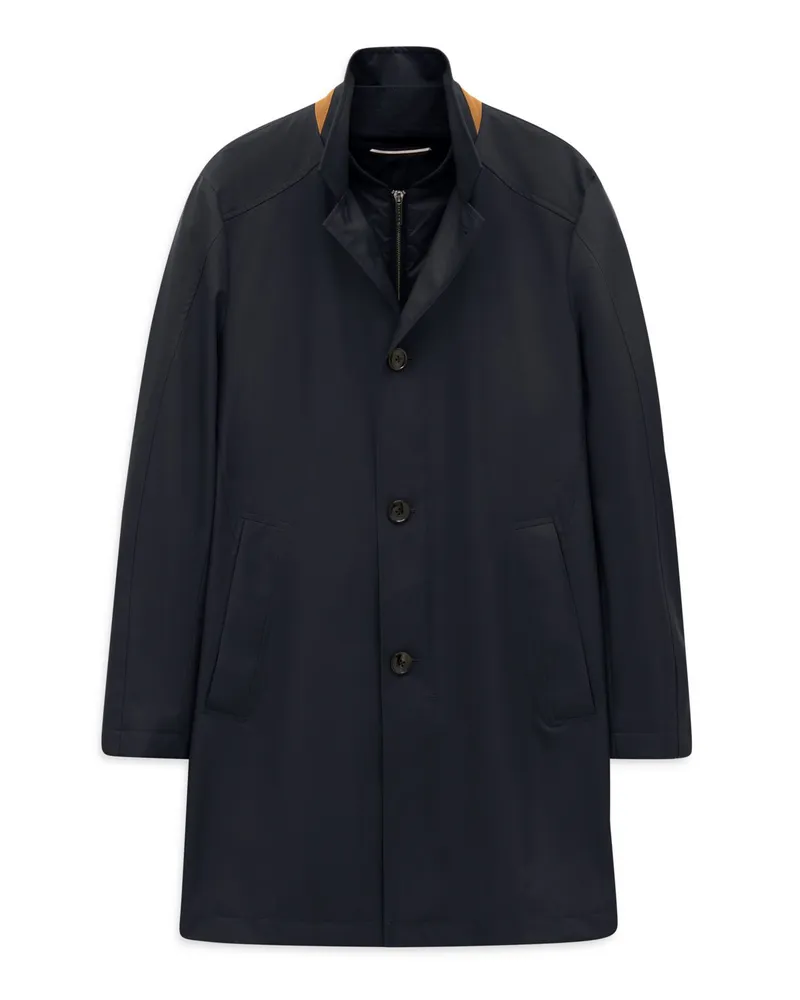 Bugatti Wasserabweisender Kurzmantel mit heraustrennbarer Blende, Regular Fit in Marine