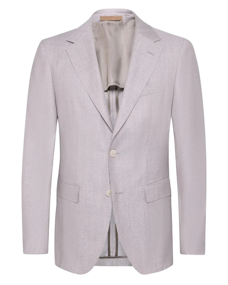 HUGO BOSS Einreihiges Sakko aus einem Schurwolle-Seide-Mix in Beige