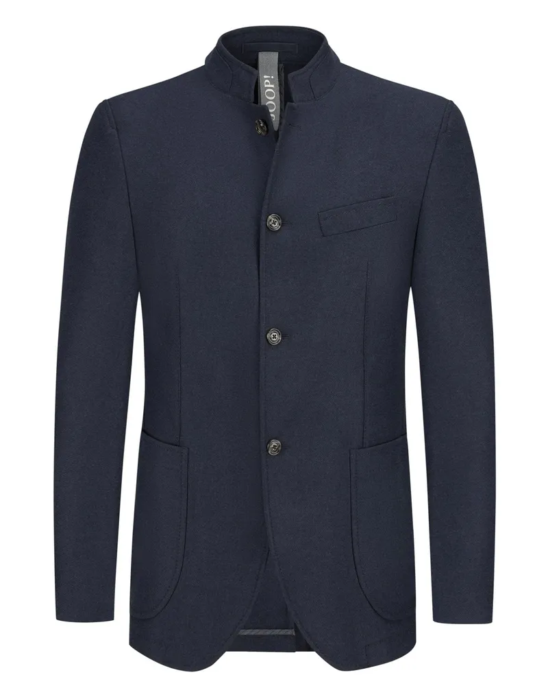 JOOP! Sakko aus Wolle und Lyocell mit Stehkragen, Slim Fit in Marine