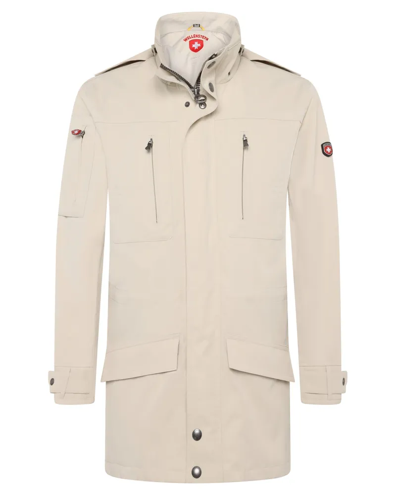 Wellensteyn Wind- und wasserabweisende Funktionsjacke mit abnehmbarer Kapuze in Sand