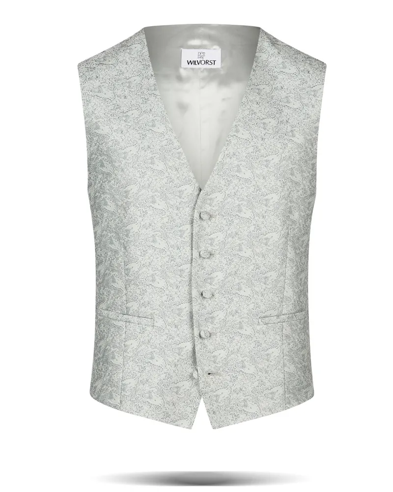 Wilvorst Festliche Weste mit Paisely-Muster und stoffüberzogenen Knöpfen in Mint