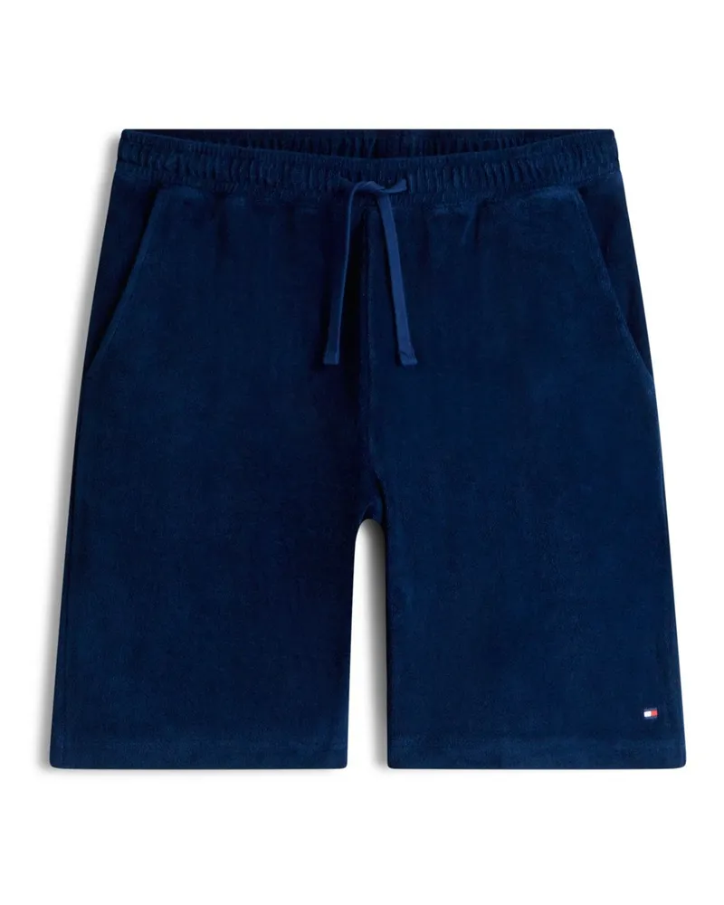 Tommy Hilfiger Frottee-Shorts aus Baumwolle mit Logo-Stickerei in Marine