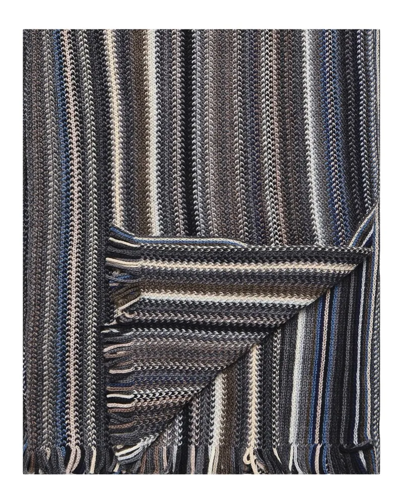 DANTE Softer Wollschal im Rippstrick mit Streifenmuster in Multicolor