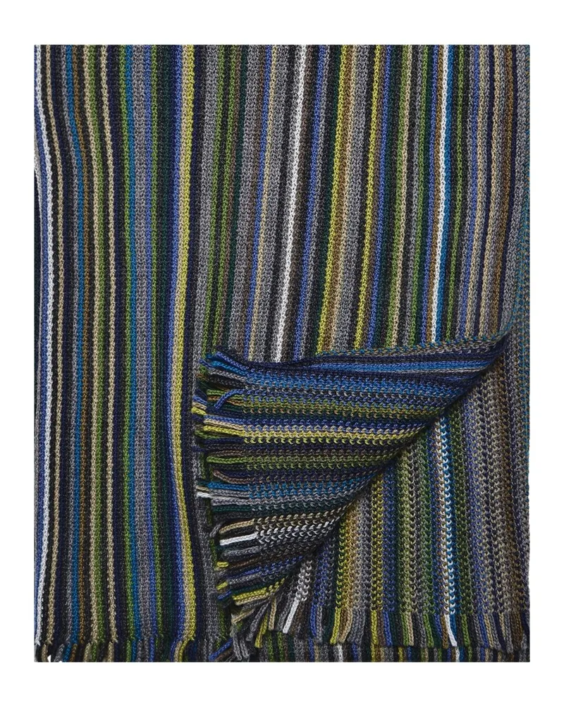 DANTE Softer Wollschal im Rippstrick mit Streifenmuster in Multicolor