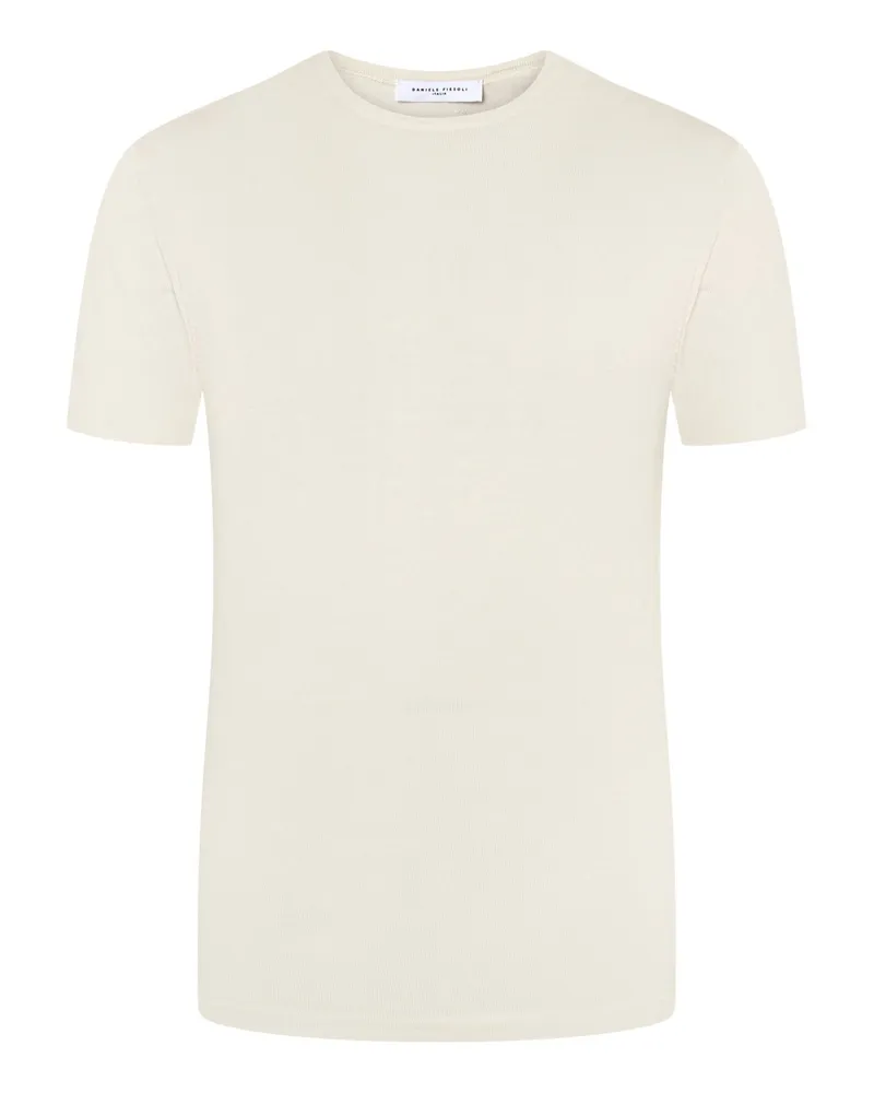 Daniele Fiesoli Leichtes T-Shirt aus edler Giza-Baumwolle in Offwhite